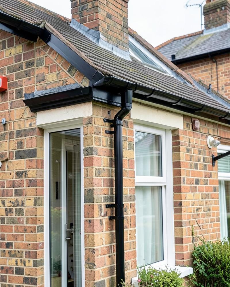 New black aluminium guttering and fascias